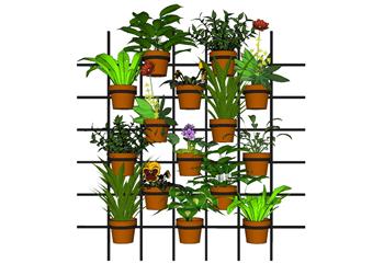 植物花盆墙饰SU模型