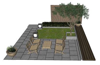 庭院景观户外沙发座椅su模型(ID31860)