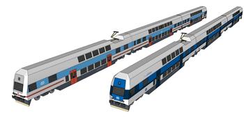 火车列车车厢SU模型