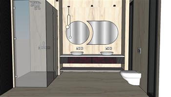 浴室柜淋浴SU模型