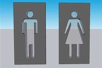 厕所男女标志SU模型