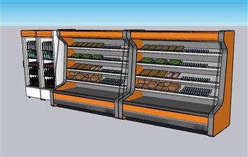 超市冷藏柜冰柜SU模型