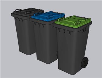 分类垃圾箱环保SU模型