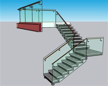 玻璃扶手楼梯SU模型