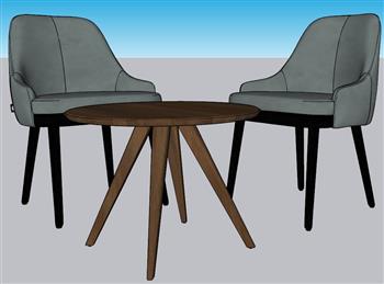 椅子角桌SU模型