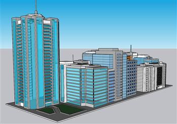 现代城市建筑SU模型