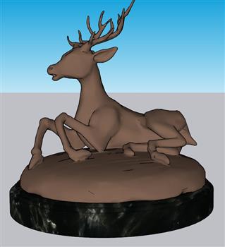 小鹿工艺品雕塑SU模型
