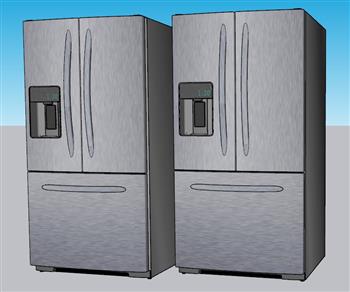 双开门电冰箱家电SU模型