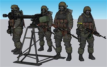 俄罗斯战士士兵SU模型