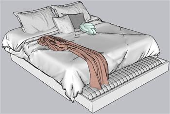 床铺床上用品SU模型
