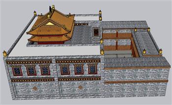 藏式建筑su素材(ID33986)
