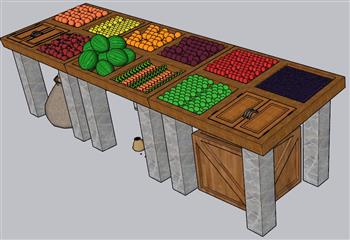 蔬果架水果蔬菜SU模型