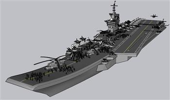 航母战舰军舰SU模型