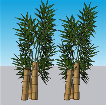 竹子景观小品SU模型