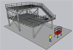 钢结构工业楼梯SU模型