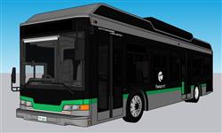公交车巴士车公共汽车SU模型