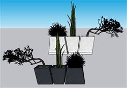 花箱景观植物SU模型