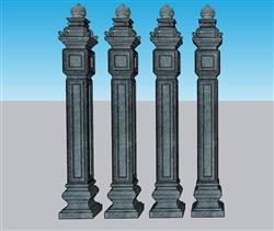罗马柱景观柱石柱SU模型