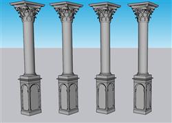 景观柱石柱罗马柱SU模型