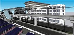 轻轨站车站整体SU模型