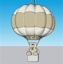 儿童热气球玩具熊su模型(ID34844)