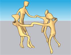 抽象跳舞人物工艺品su模型(ID34936)