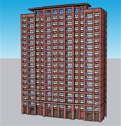 小区公寓楼单元楼SU模型