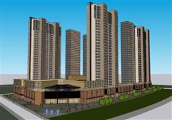 城市商业建筑综合体SU模型