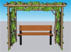 庭院花架植物架长椅su模型库(ID35374)