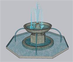景观喷泉水池SU模型