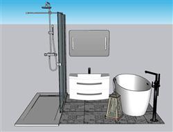 浴室柜浴缸淋浴SU模型