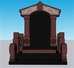 中式墓碑墓地SU模型