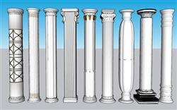 罗马柱景观柱石柱SU模型