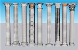 罗马柱景观柱柱子SU模型