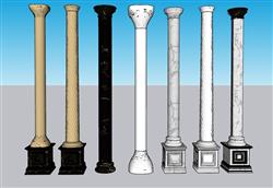 罗马柱石柱柱子SU模型