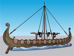 划船龙舟小船SU模型