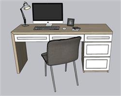 电脑桌书桌写字桌SU模型