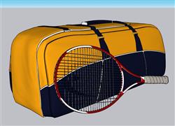 行李袋网球拍运动SU模型