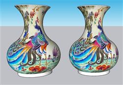 花瓶青花瓷SU模型