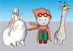 儿童玩具小白兔SU模型
