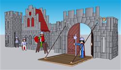 游戏城堡城门SU模型
