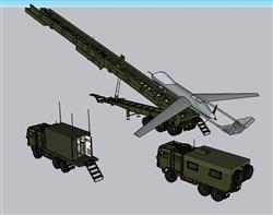 无人机发射架军事SU模型
