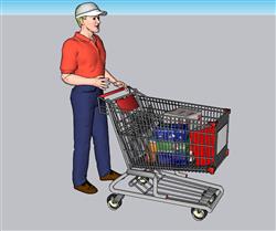超市购物车服务员SU模型