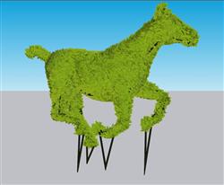 马灌木树景观SU模型