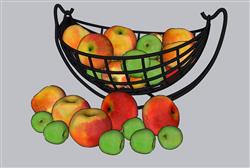 苹果水果篮SU模型