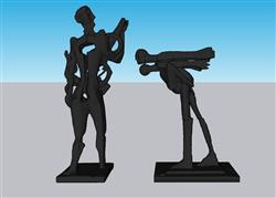 抽象人物雕塑工艺品su模型(ID36443)