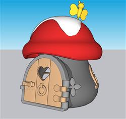 儿童蘑菇房游乐设施SU模型