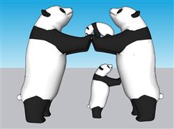 国宝熊猫动物SU模型