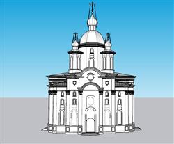 欧式教堂建筑城堡草图大师素材(ID36548)