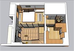 日式单身公寓SU模型